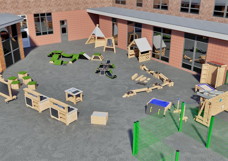 Render of Outdoor Learning and Play bundle